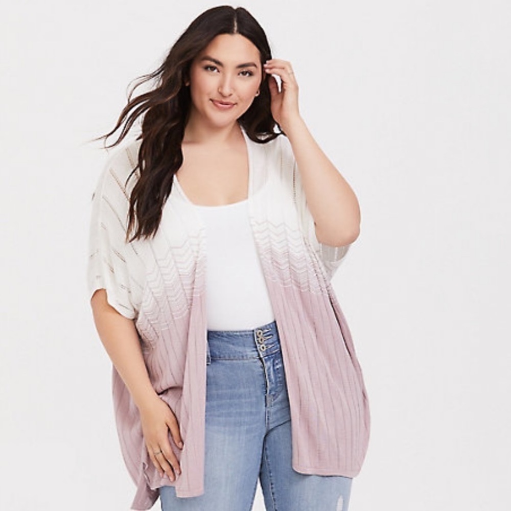 Torrid Chevron Pointelle Dolman Cardigan